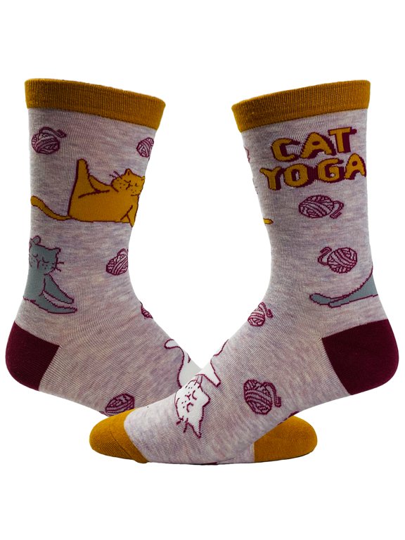 Women's Cat Yoga Socks Funny Stretch Exercise Workout Pet Kitty Lover Graphic Footwear