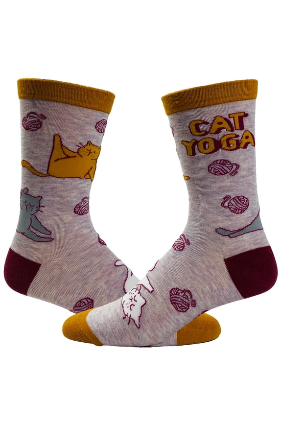 Women's Cat Yoga Socks Funny Stretch Exercise Workout Pet Kitty Lover Graphic Footwear