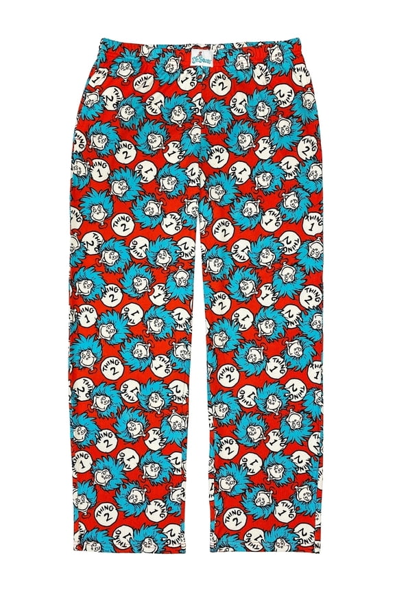 Women's Cat in the Hat Thing 1 Thing 2 Red Pajama Sleep Pants - 3X