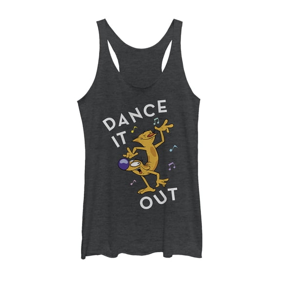 Women's CatDog Dance It Out  Racerback Tank Top Black Heather Medium