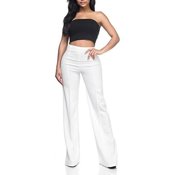 Women's Causal High Waisted Pants Wide Leg Bootcut Dress Pants for Office Work Pants with Pockets