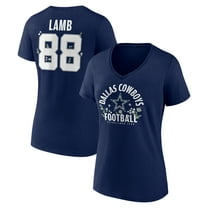 Women's CeeDee Lamb Navy Dallas Cowboys Floral Name & Number V-Neck T-Shirt