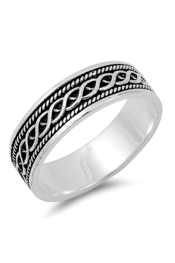 Women's Celtic Knot Bali Rope Design Ring .925 Sterling Silver Band Jewelry Female Male Size 5