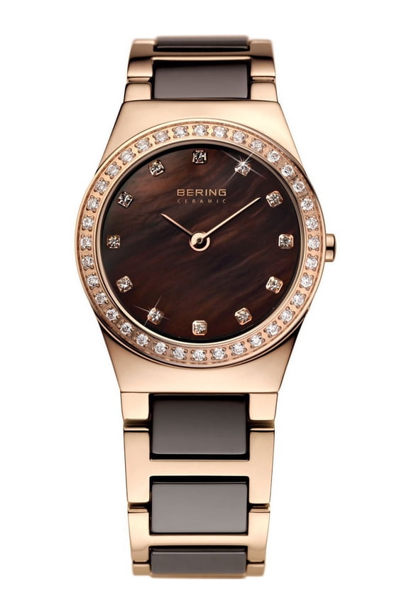 Women's Ceramic 26mm Multicolor Steel Case Sapphire Crystal Quartz Brown Dial Watch 32426-765