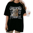 thumbnail image 1 of Women's "Certified Freak" Cat Meme Graphic Casual T Shirt Funny Gothic Cat Lover Retro Short Sleeve Round Neck Top Black S-5XL, 1 of 5