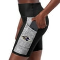 thumbnail image 1 of Women's Certo Black Baltimore Ravens High Waist Logo Two-Pocket Biker Shorts, 1 of 2