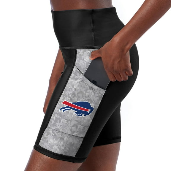 Women's Certo Black Buffalo Bills High Waist Logo Two-Pocket Biker Shorts