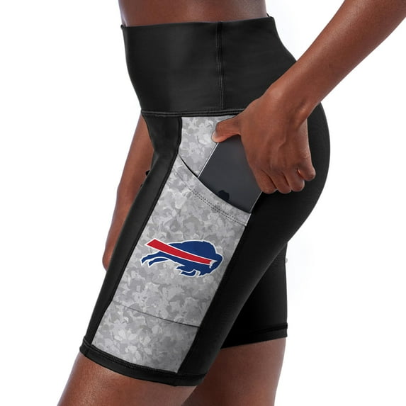 Women's Certo Black Buffalo Bills High Waist Logo Two-Pocket Biker Shorts