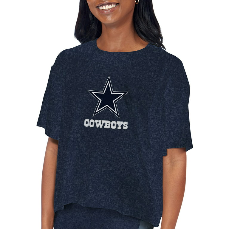 Women's Certo Navy Dallas Cowboys Cropped T-Shirt