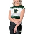 thumbnail image 1 of Women's Certo  White Green Bay Packers Cropped Framework T-Shirt, 1 of 2