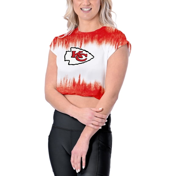 Women's Certo  White Kansas City Chiefs Cropped Framework T-Shirt