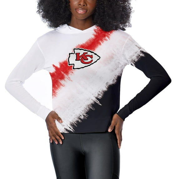 Women's Certo White Kansas City Chiefs Rundown Lightweight Pullover Hoodie