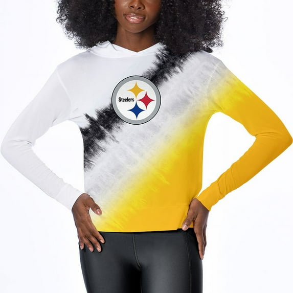 Women's Certo White Pittsburgh Steelers Rundown Lightweight Pullover Hoodie