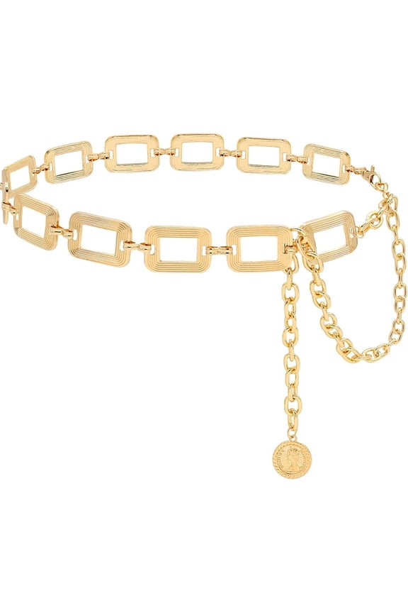 Women's Chain Belt Metal Waist Belt Chunky Belly Link Belt
