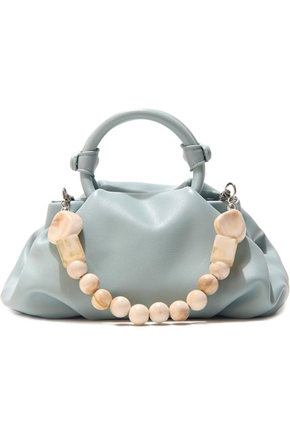 Women's Chain Pouch Bag,Cloud-Shaped Dumpling Clutch Purse, Ruched Chain Link Shoulder Handbag