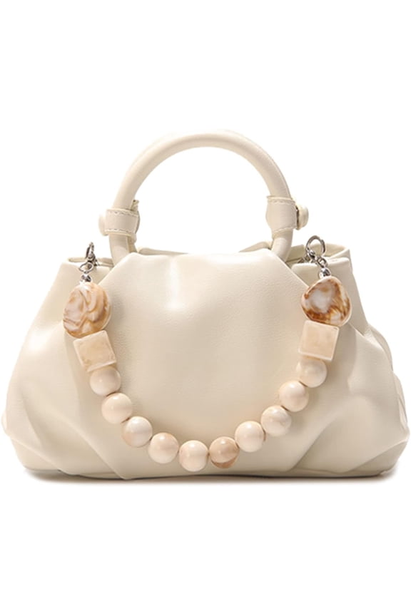 Women's Chain Pouch Bag,Cloud-Shaped Dumpling Clutch Purse, Ruched Chain Link Shoulder Handbag
