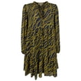 thumbnail image 1 of Women's  Chain Print V Neck Dress MB Small, 1 of 5
