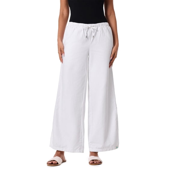 Women's Chambray Wide Leg Pants - UPF 50+ Sun Protection - Enclave in White