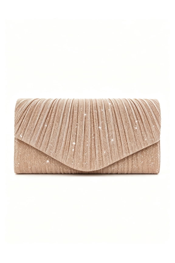 Women's Satin Evening Clutch, Beige