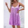 thumbnail image 1 of Women's Champagne Gold Sequin Sleeveless V-Neck Mini Dress - Party Cocktail Evening Wear, 1 of 4
