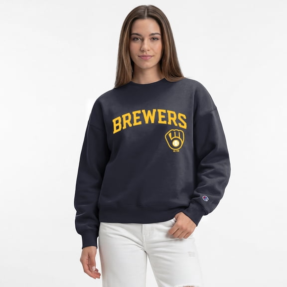 Women's Champion  Athletic Navy Milwaukee Brewers All-Star Sweatshirt