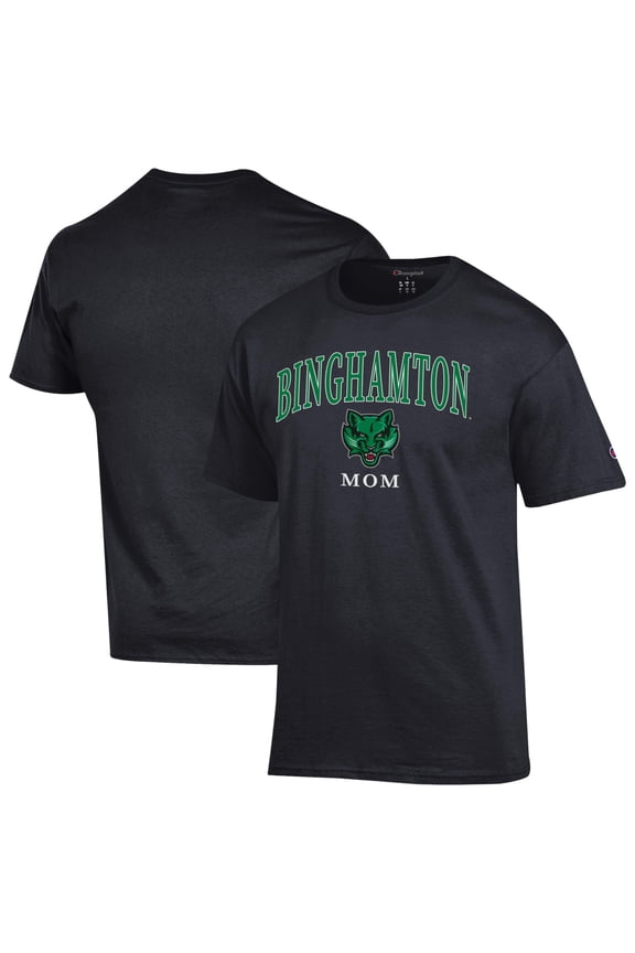 Women's Champion Black Binghamton Bearcats Arch Mom Jersey T-Shirt