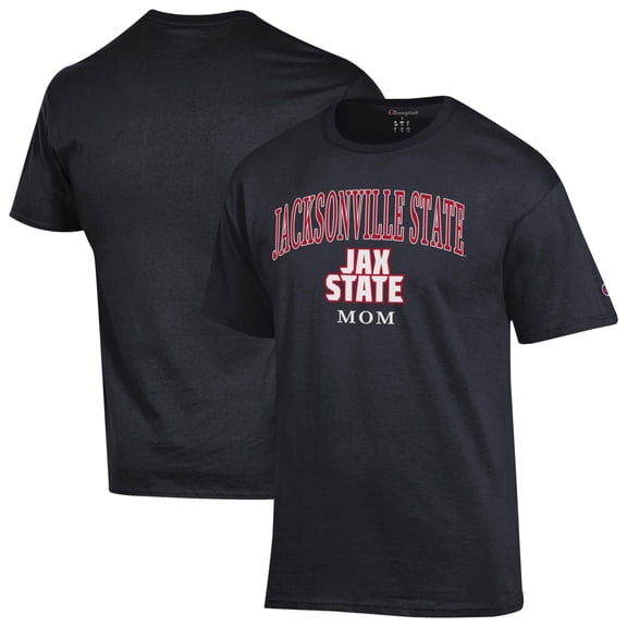 Women's Champion Black Jacksonville State Gamecocks Arch Mom Jersey T-Shirt