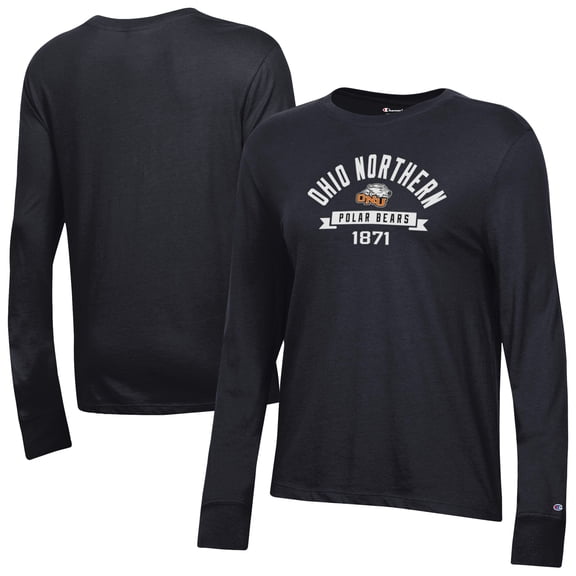 Women's-Champion  Black Ohio Northern Polar Bears Core Long Sleeve T-Shirt