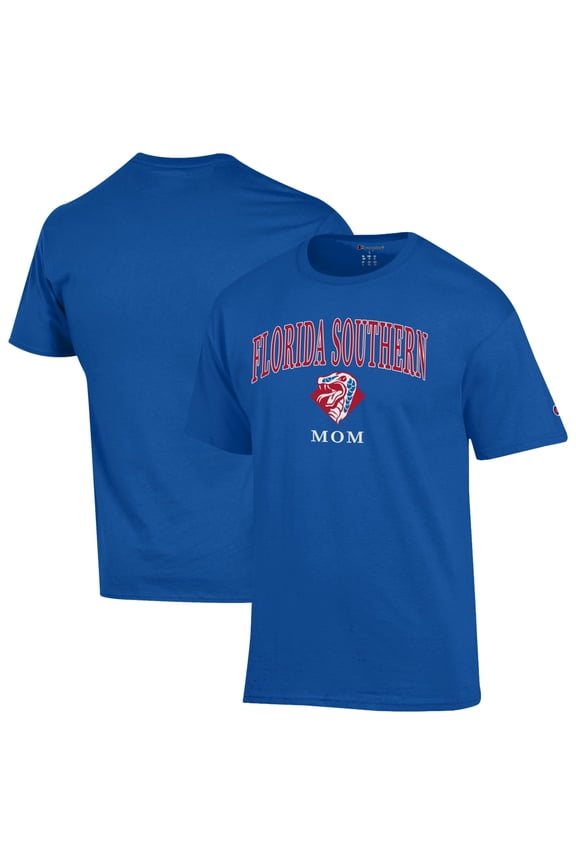 Women's Champion Blue Florida Southern Mocs Arch Mom Jersey T-Shirt