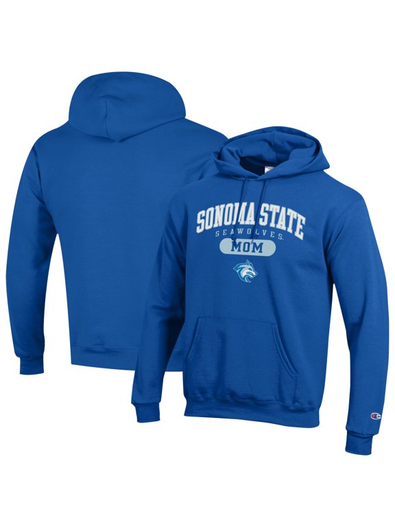 Women's Champion Blue Sonoma State Seawolves Mom Pill Box Eco Powerblend Hoodie