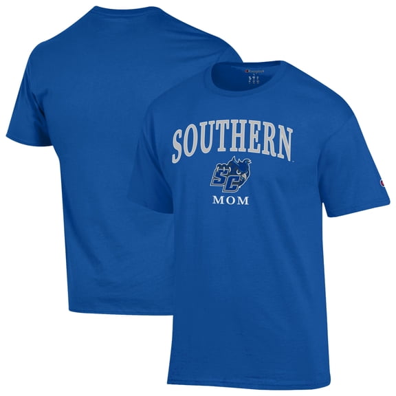 Women's Champion Blue Southern Connecticut State Owls Arch Mom Jersey T-Shirt