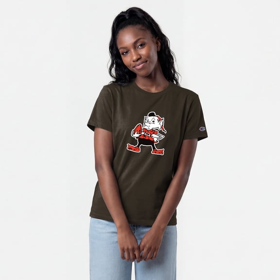 Women's Champion Brown Cleveland Browns Logo T-Shirt