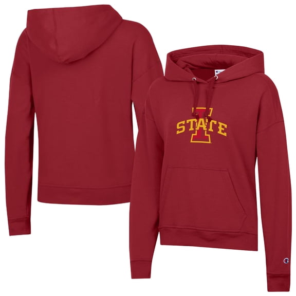 Women's Champion Cardinal Iowa State Cyclones Logo Powerblend Fleece Hoodie