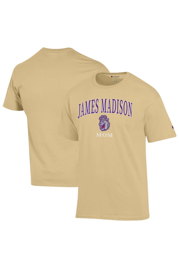 Women's Champion Gold James Madison Dukes Arch Mom Jersey T-Shirt