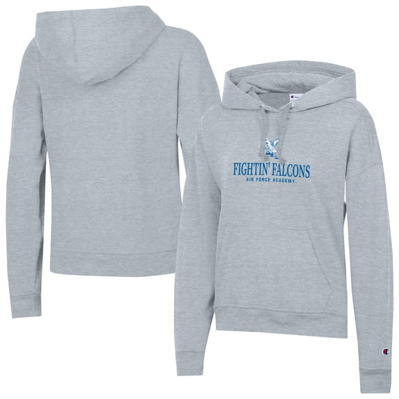 Women's-Champion Gray Air Force Falcons Powerblend Fleece Pullover Hoodie
