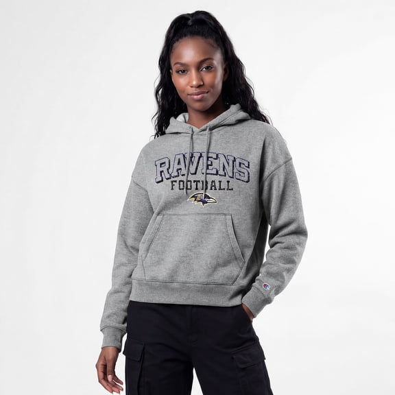 Women's Champion Gray Baltimore Ravens Triumph Tri-Blend Hoodie