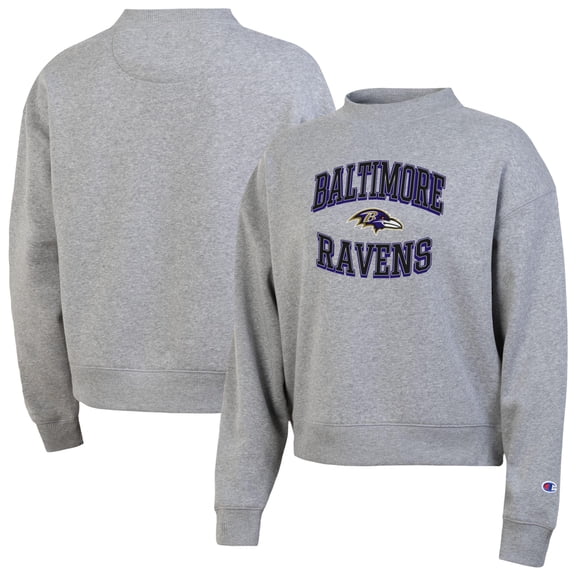 Women's Champion Gray Baltimore Ravens Triumph Tri-Blend Sweatshirt