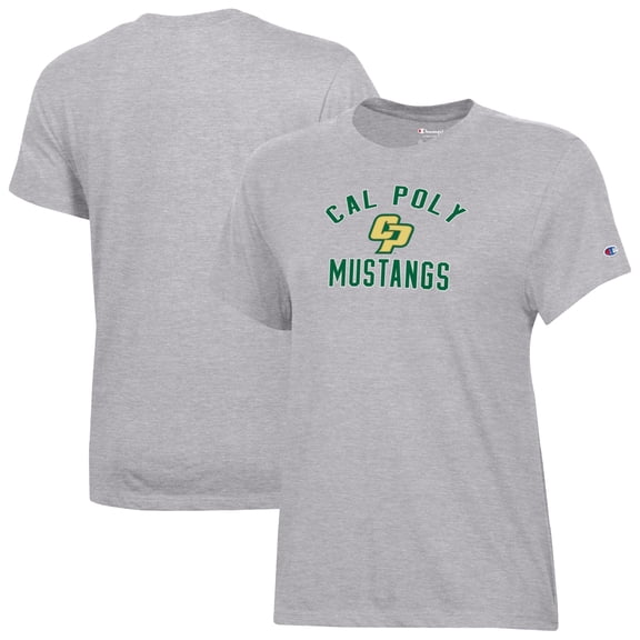 Women's Champion Gray Cal Poly Mustangs Core T-Shirt