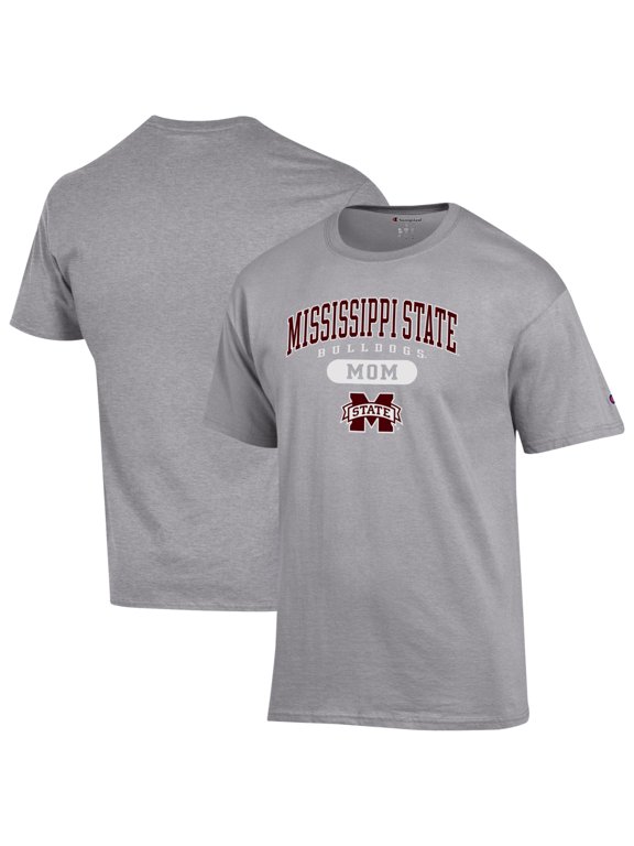 Women's Champion Gray Mississippi State Bulldogs Mom Pill Box Jersey T-Shirt
