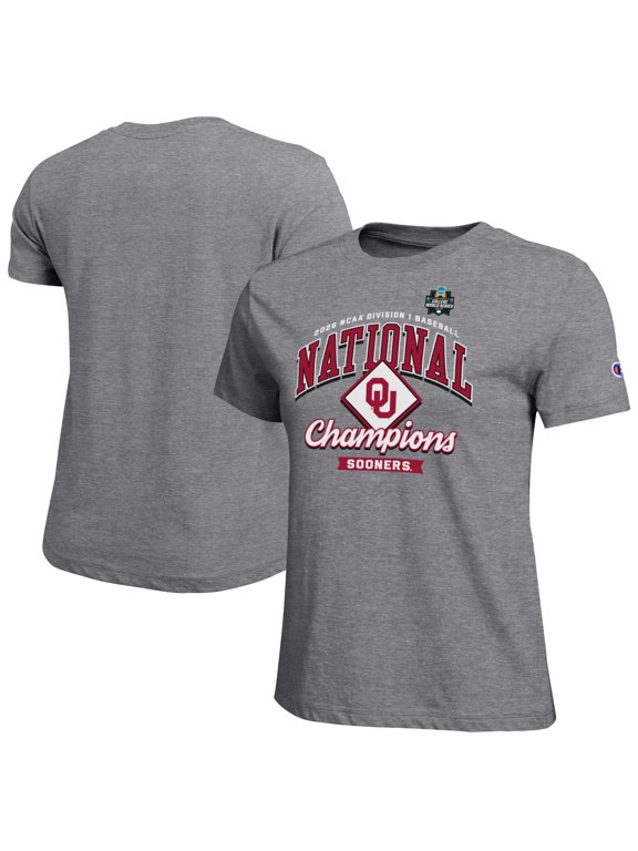 Women's Champion Gray Oklahoma Sooners 2026 NCAA Baseball Men's College World Series Champions Locker Room T-Shirt