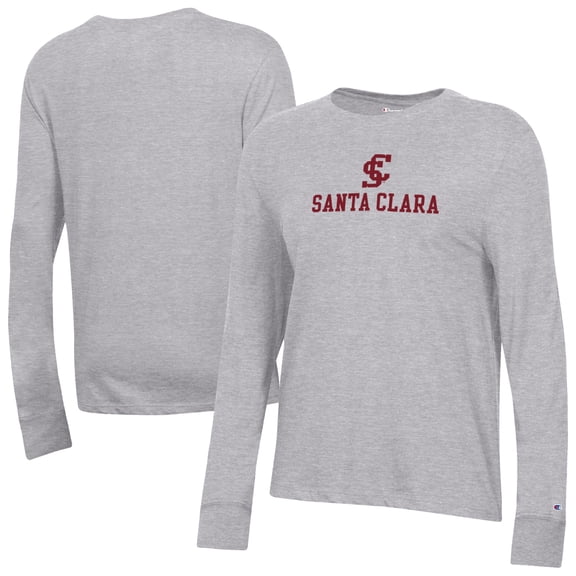 Women's-Champion Gray Santa Clara Broncos Core Long Sleeve T-Shirt