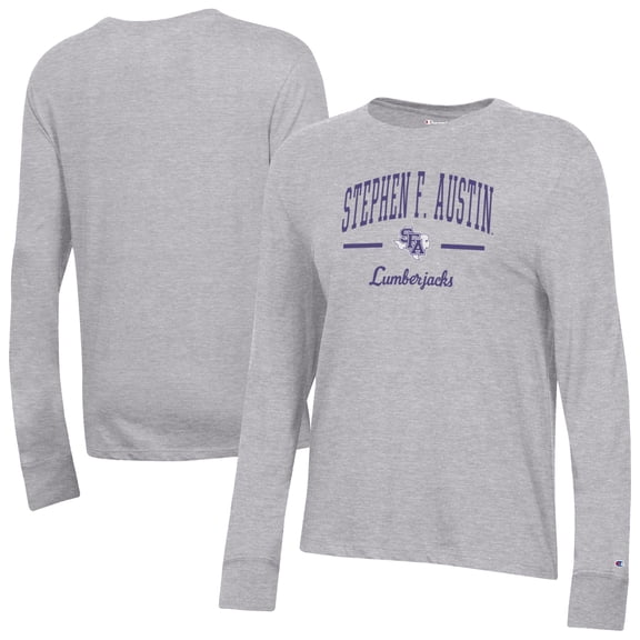 Women's-Champion Gray Stephen F Austin Lumberjacks Core Long Sleeve T-Shirt