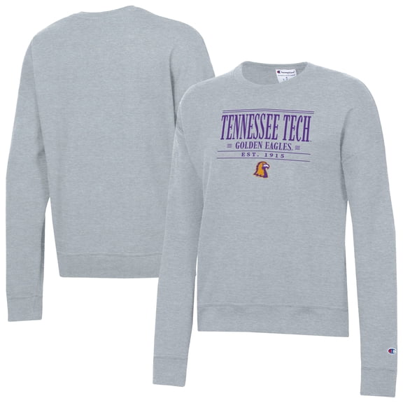 Women's-Champion Gray Tennessee Tech Golden Eagles Powerblend Pullover Sweatshirt