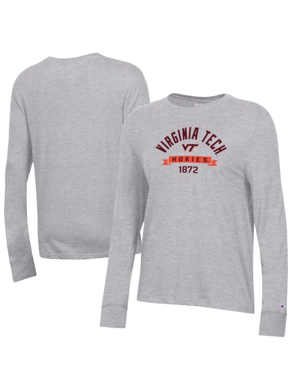 Women's-Champion Gray Virginia Tech Hokies Core Long Sleeve T-Shirt
