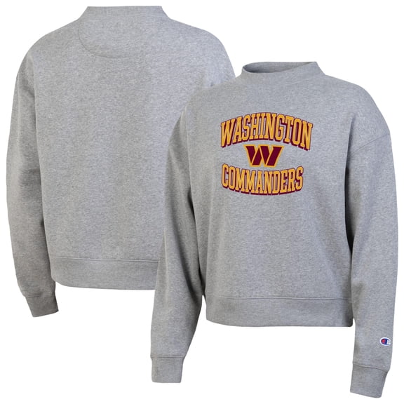Women's Champion Gray Washington Commanders Triumph Tri-Blend Sweatshirt