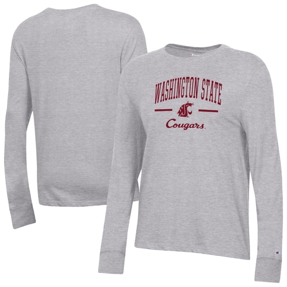 Women's-Champion Gray Washington State Cougars Core Long Sleeve T-Shirt