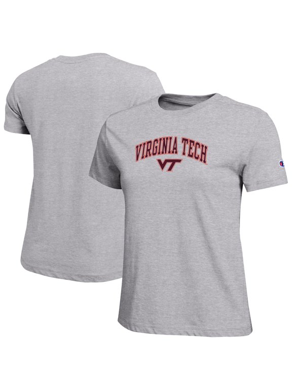 Women's Champion Heather Gray Virginia Tech Hokies Arched Over Logo T-Shirt
