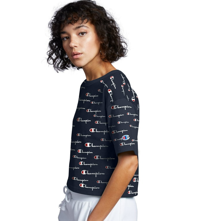 Champion script logo cropped tee discount
