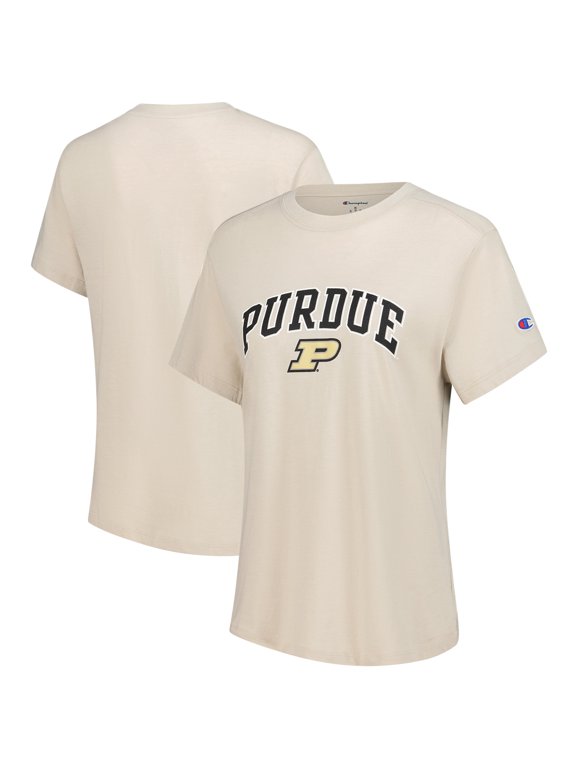 Women's Champion Khaki Purdue Boilermakers Arched Over Logo T-Shirt