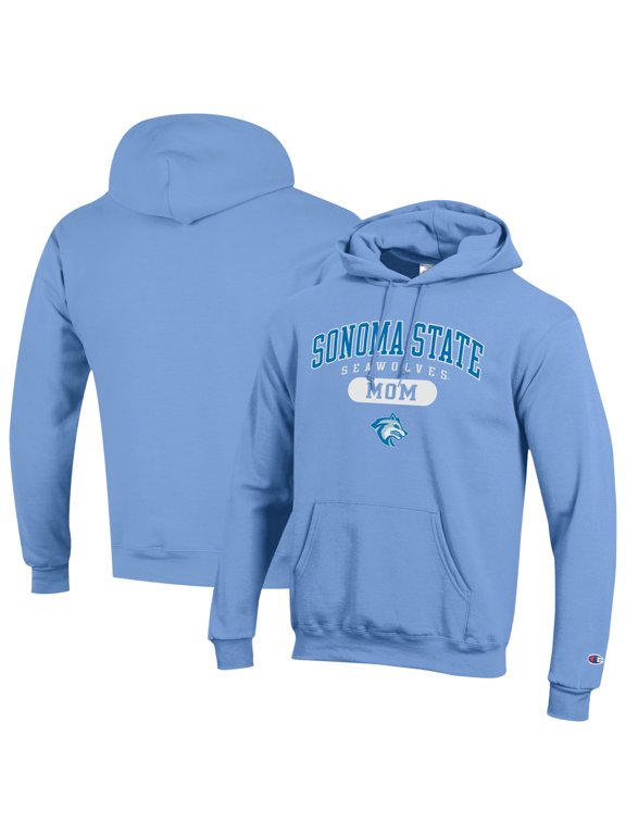 Women's Champion Light Blue Sonoma State Seawolves Mom Pill Box Eco Powerblend Hoodie